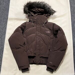 The North Face 600 brown jacket Sz ladies XS with faux fur removable hood